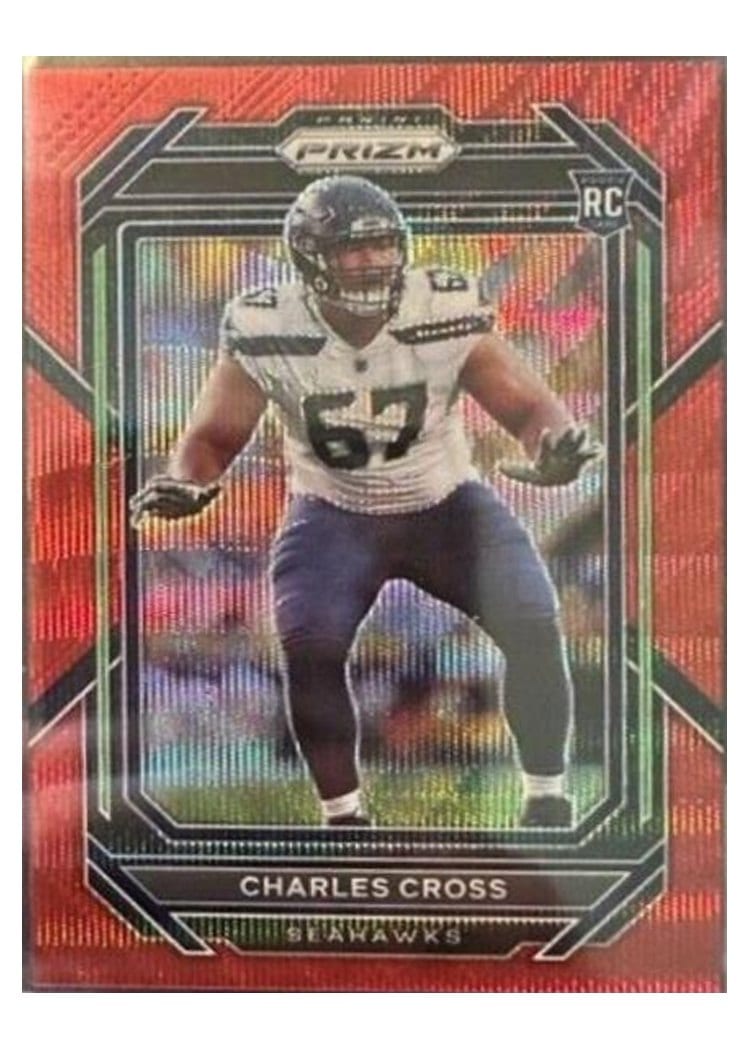 2022 Panini Prizm Base Set Charles Cross Red Wave #368 card