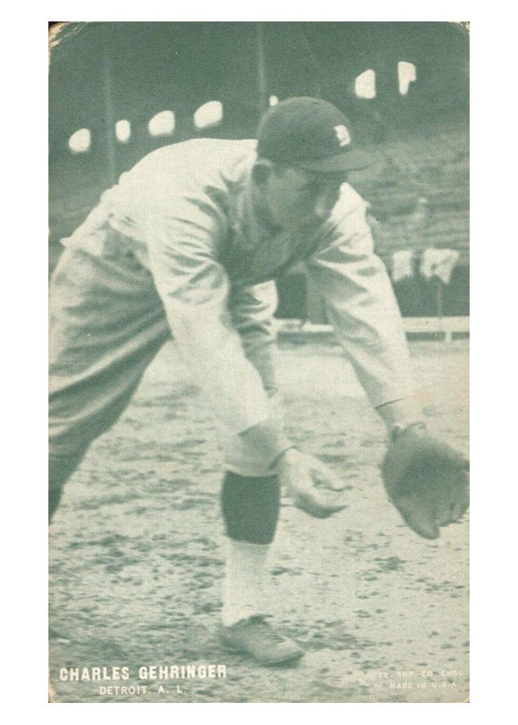 1927 Exhibits Green Tint Charles Gehringer card