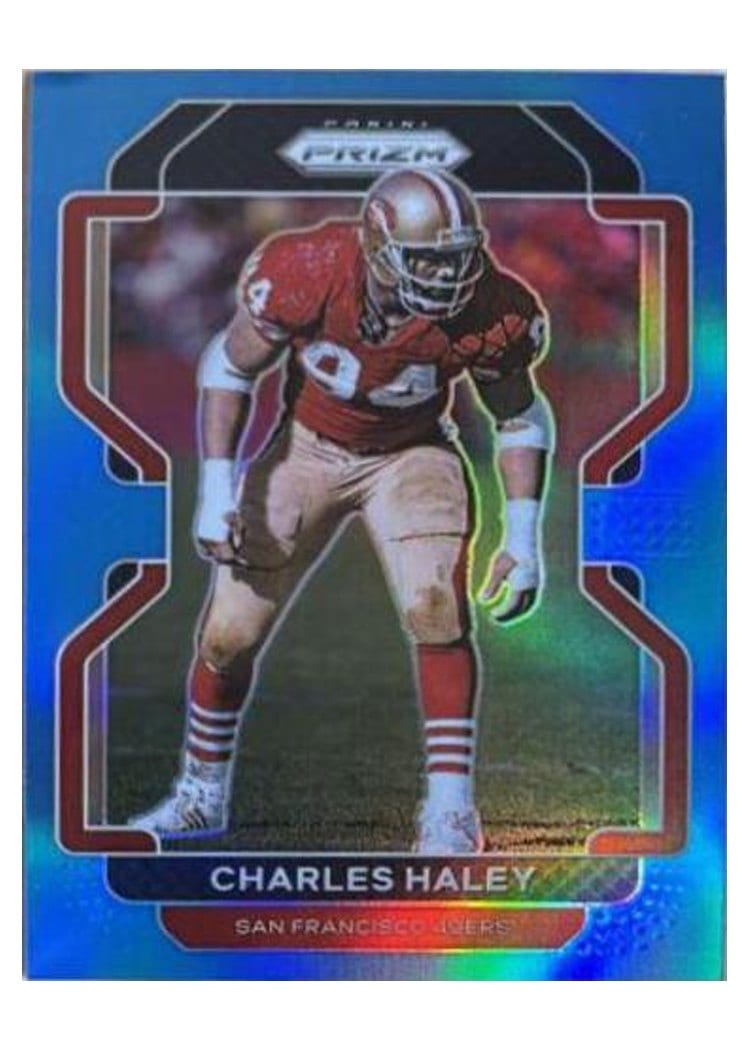 2021 Panini Prizm Base Set Charles Haley Blue Shimmer #62 card