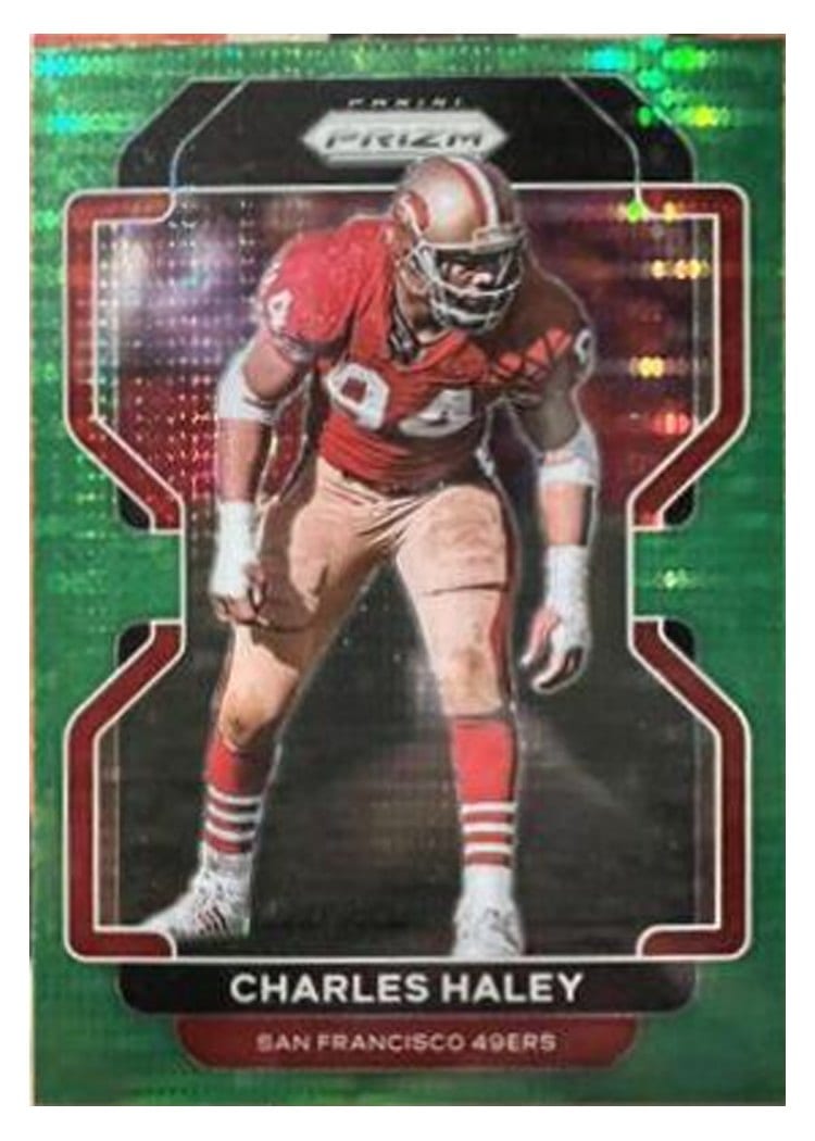 2021 Panini Prizm Base Set Charles Haley Neon Green Pulsar Prizm #62 card