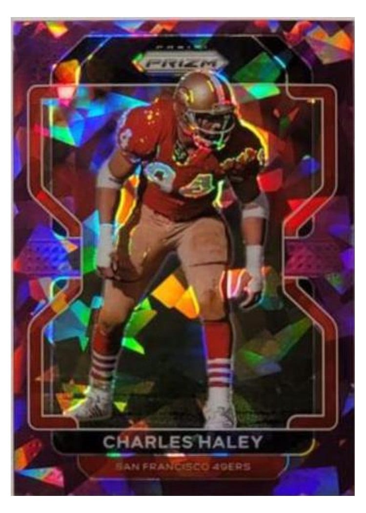 2021 Panini Prizm Base Set Charles Haley Purple Ice Prizm #62 card