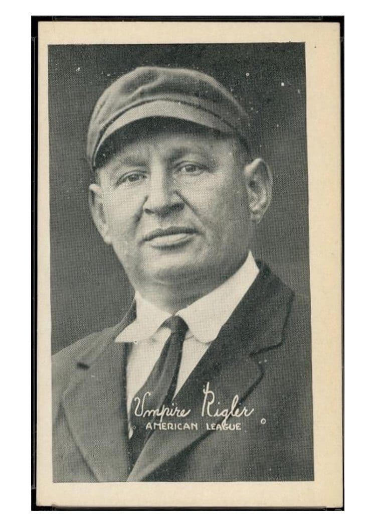 1922 Exhibits Charles Rigler Umpire card
