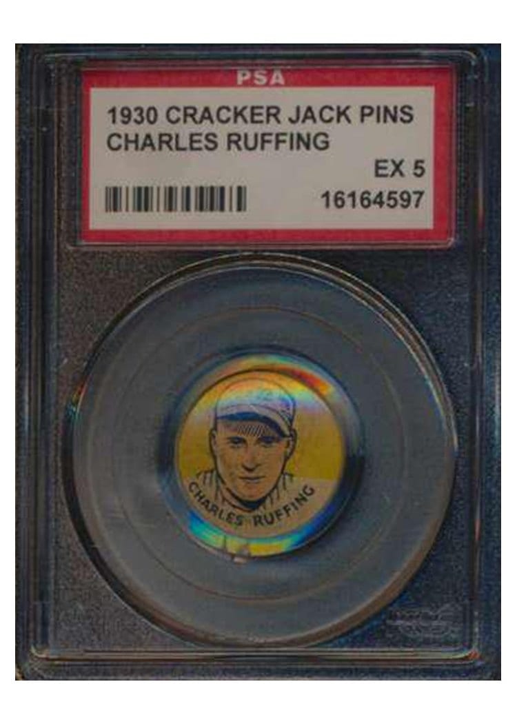 1930 Cracker Jack Pins Charles Ruffing card