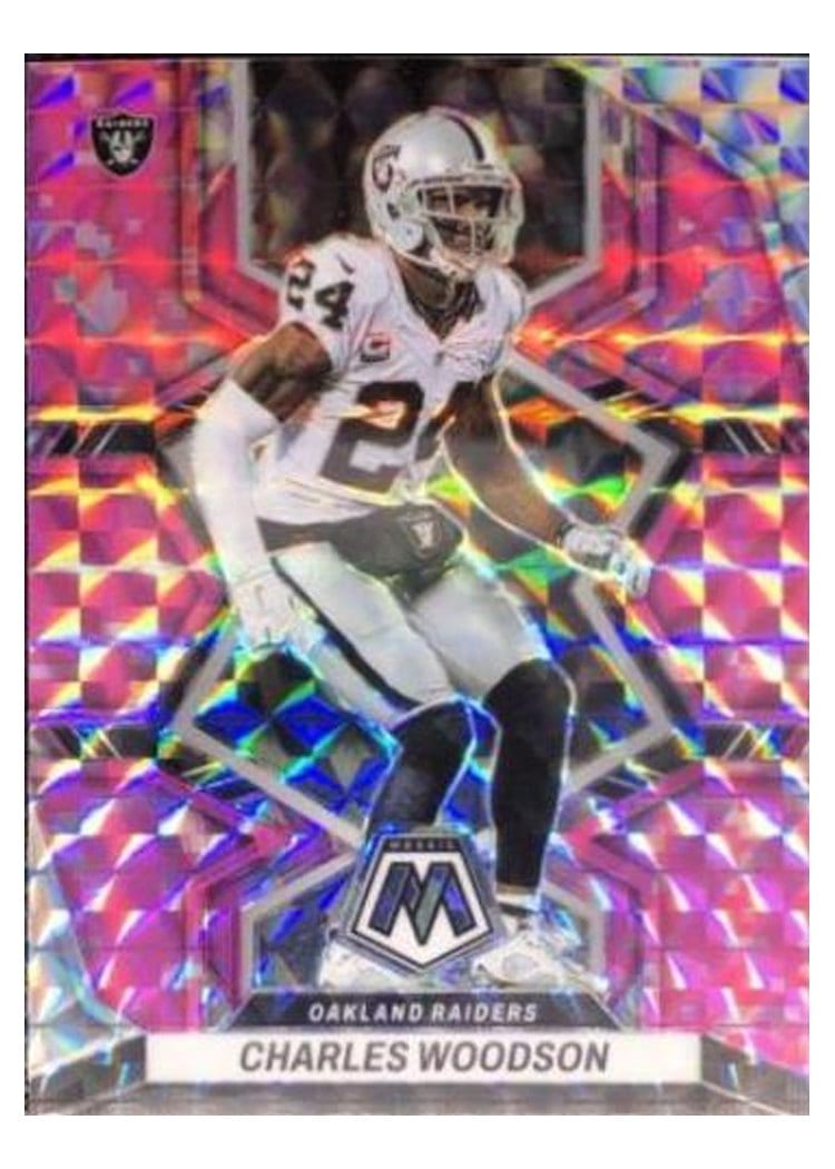 2022 Panini Mosaic Base Set Charles Woodson Camo Pink #120 card
