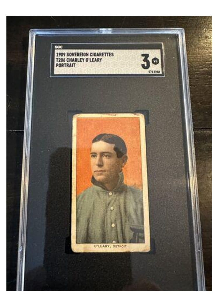1909 T206 Sovereign 150 Charley O'Leary card