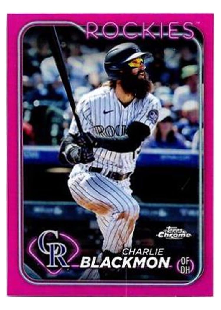 2024 Topps Chrome Base Set Charlie Blackmon Pink Refractor #157 card