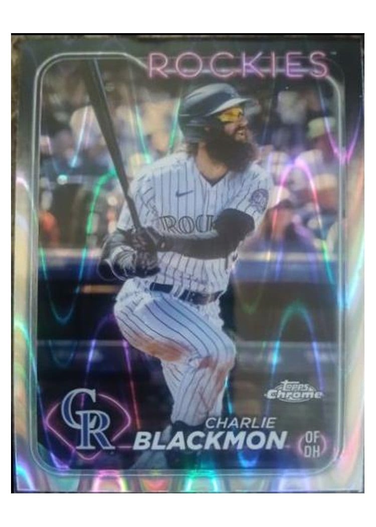 2024 Topps Chrome Base Set Charlie Blackmon RayWave Refractor #157 card