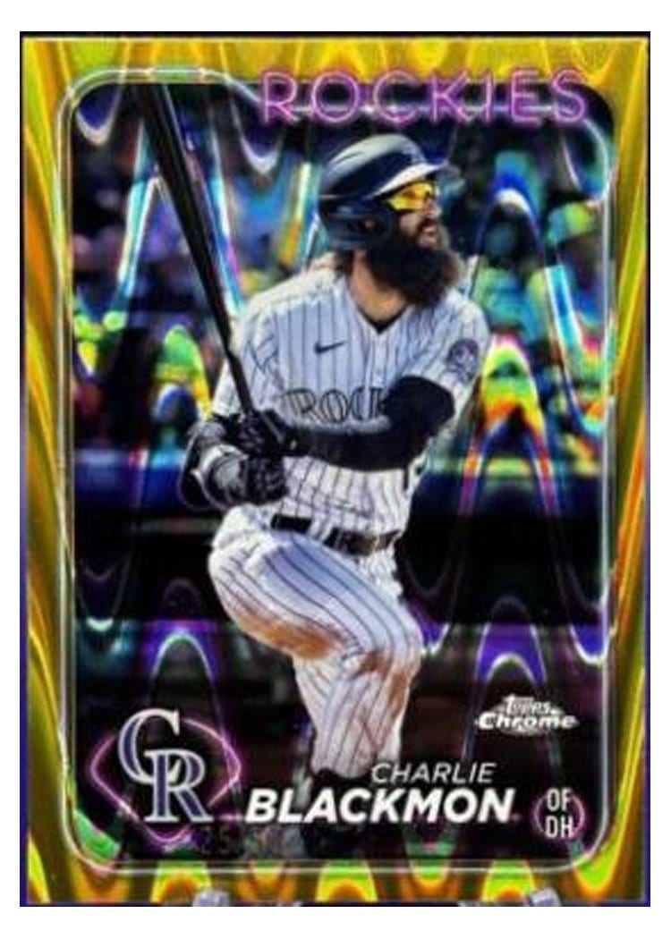 2024 Topps Chrome Base Set Charlie Blackmon Gold Refractor #157 card