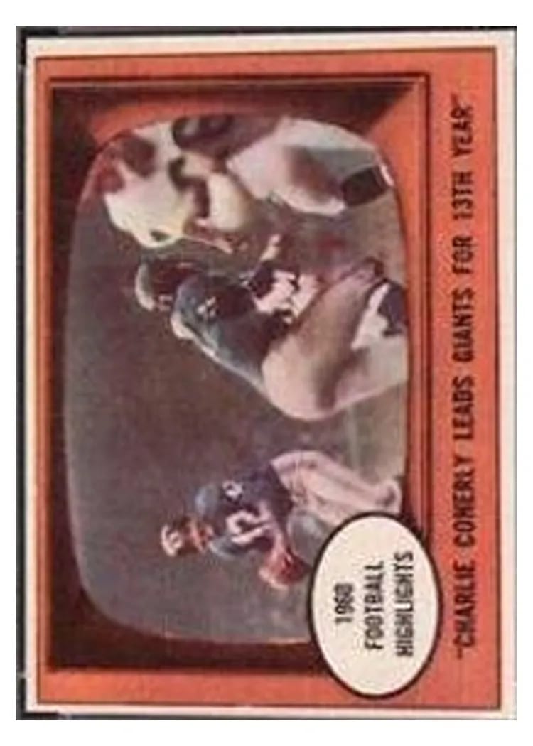 1961 Topps Charlie Conerly Leads Giants for 13th YR. #94 card
