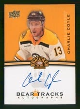 2023-24 Upper Deck Boston Bruins Centennial Bear Tracks Autographs Charlie Coyle #BT-CC card