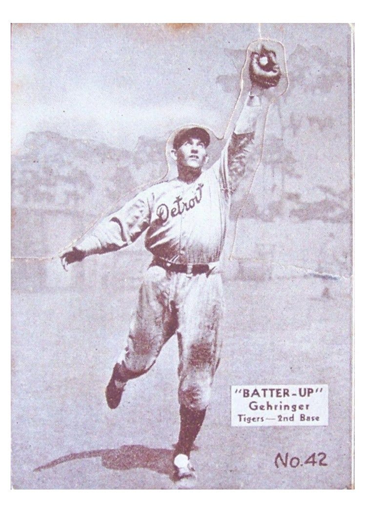 1934 Batter Up Charlie Gehringer #42 card