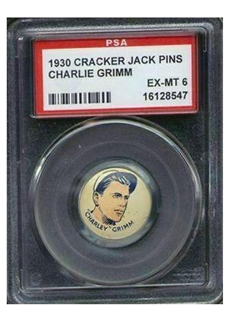 1930 Cracker Jack Pins Charlie Grimm card