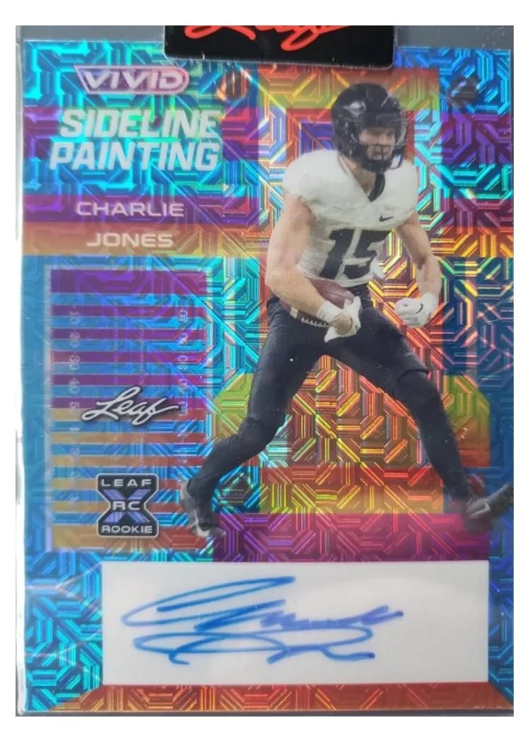 2023 Leaf Vivid Autographs Sideline Painting Charlie Jones #SP-CJ1 card