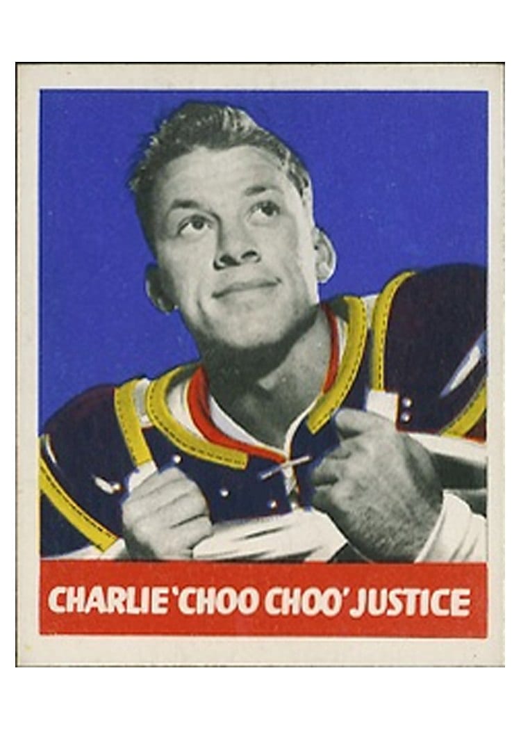 1948 Leaf Charlie Justice #15 card