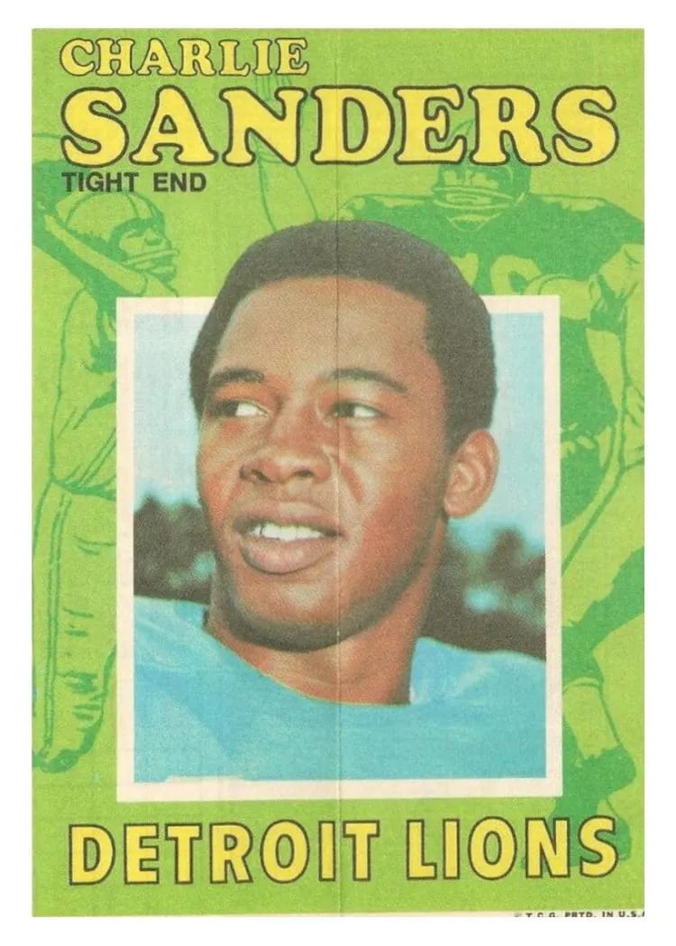 1971 Topps Pin Ups Charlie Sanders #26 card