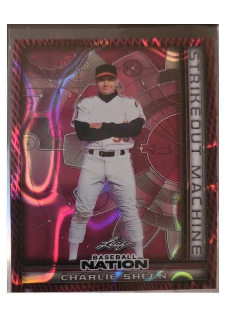 2025 Leaf Baseball Nation Strikeout Machine Charlie Sheen #SMB-10 card