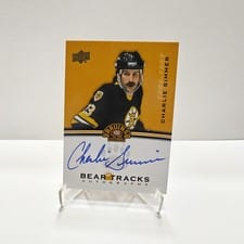 2023-24 Upper Deck Boston Bruins Centennial Bear Tracks Autographs Charlie Simmer #BT-CS card