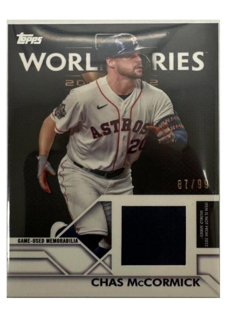 2023 Topps World Series Champion Relics Chas McCormick #WCR-CM card