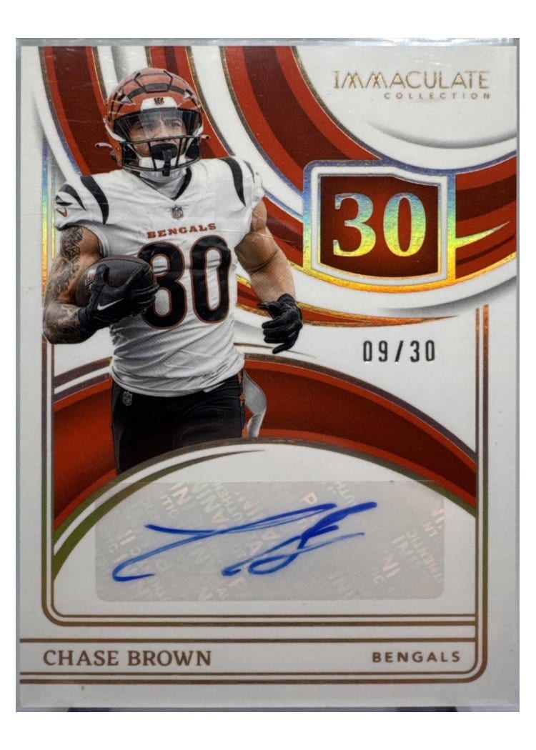 2024 Panini Immaculate Collection Immaculate Numbers Signatures Chase Brown #34 card