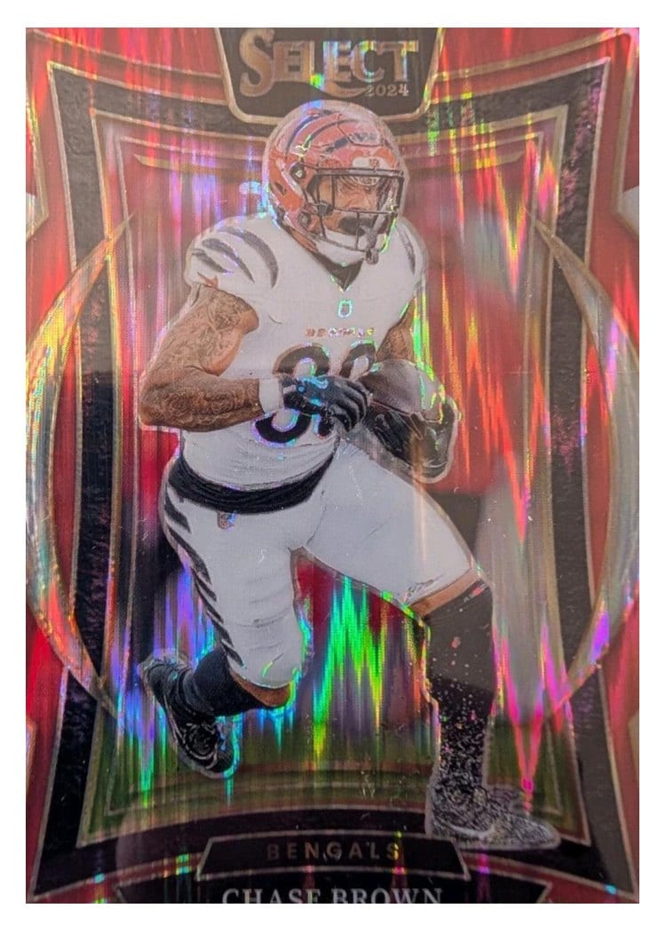 2024 Panini Select Base Set Chase Brown Red Yellow Prizm Shock #18 card