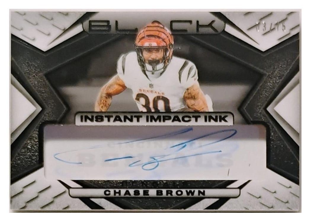 2025 Panini Black Instant Impact Ink Chase Brown #3 card