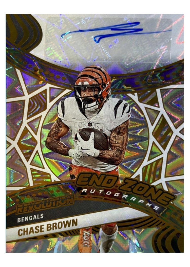 2025 Panini Revolution End Zone Autographs Chase Brown #20 card