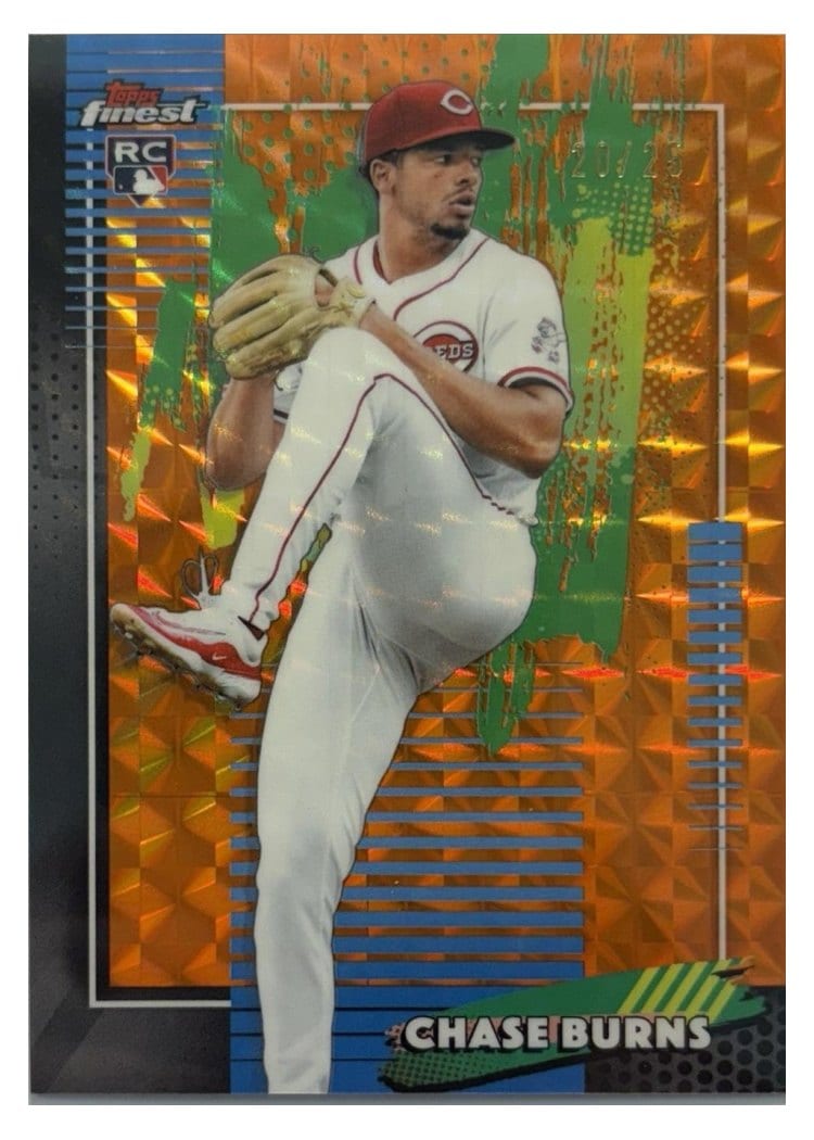 2026 Topps Finest Chase Burns Orange Geometric Refractor #76 card