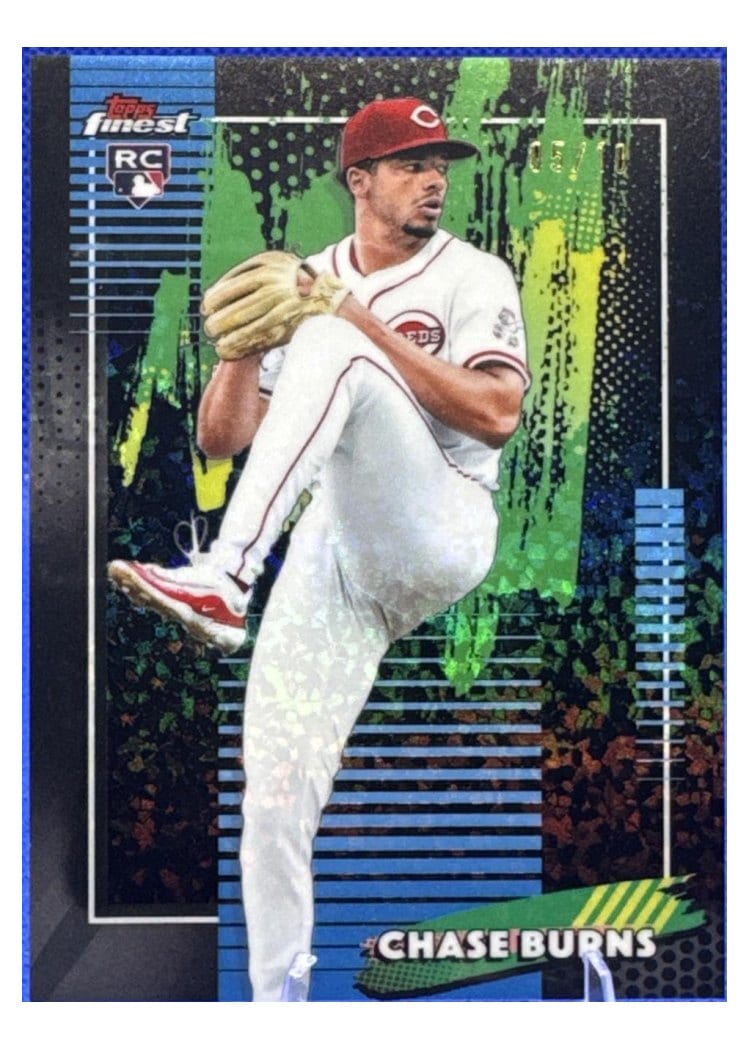 2026 Topps Finest Chase Burns Black Mini Diamond Refractor #76 card