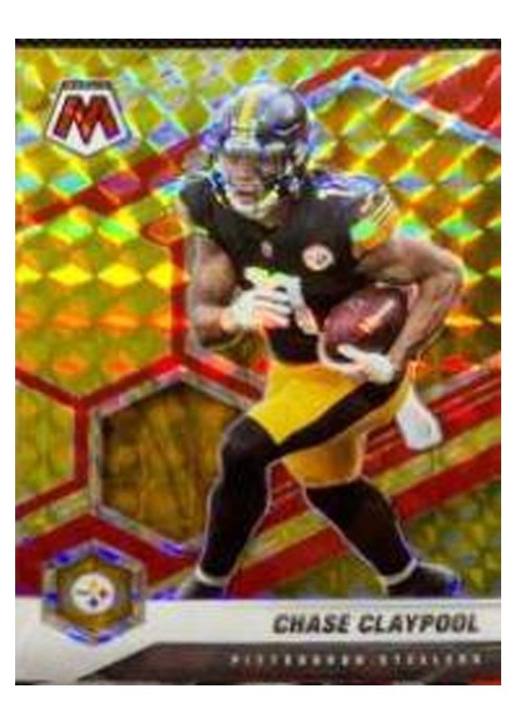 2021 Panini Mosaic Base Set Chase Claypool Choice Fusion Red & Yellow #169 card