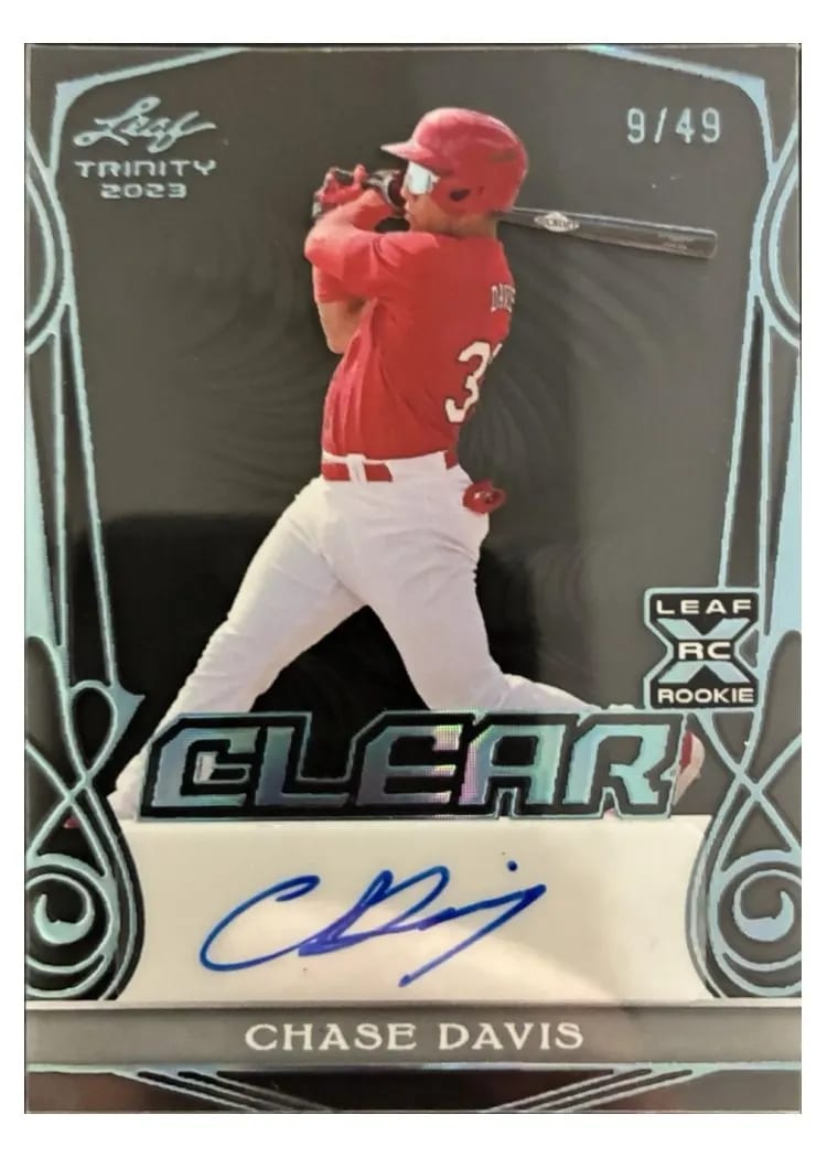 2023 Leaf Trinity Base Autograph Chase Davis #BA-CD1 card