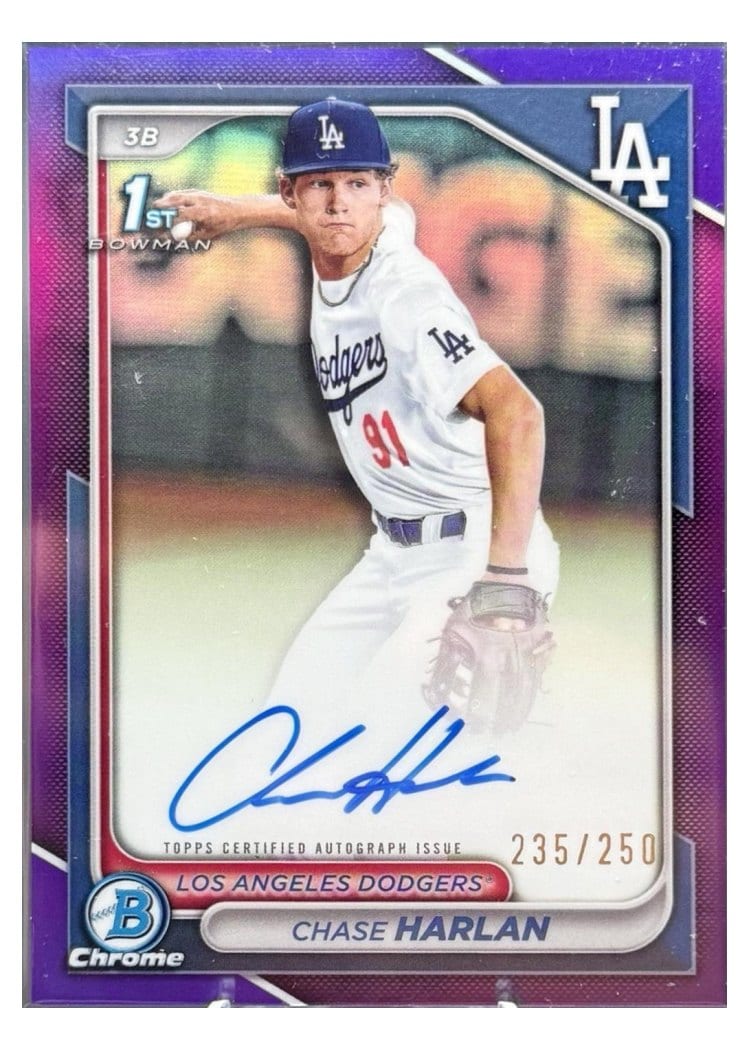 2024 Bowman Draft Chrome Prospect Autographs Chase Harlan #CPA-CHA card