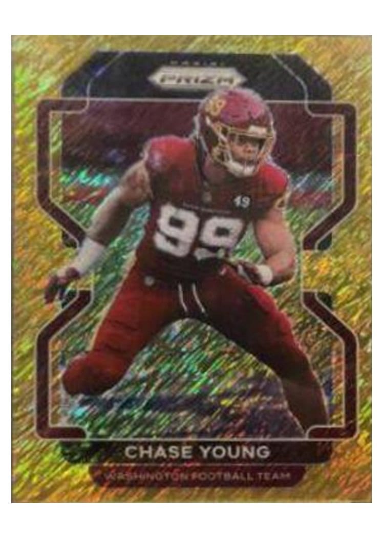 2021 Panini Prizm Base Set Chase Young Gold Shimmer #213 card