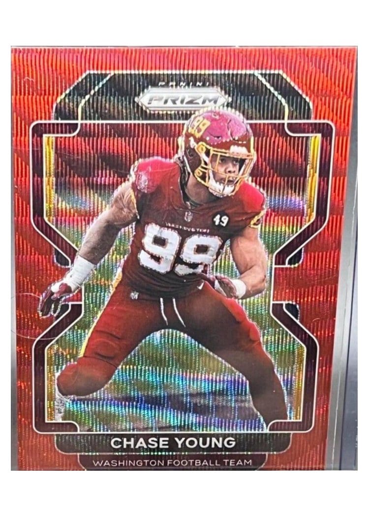 2021 Panini Prizm Base Set Chase Young Red Wave Prizm #213 card