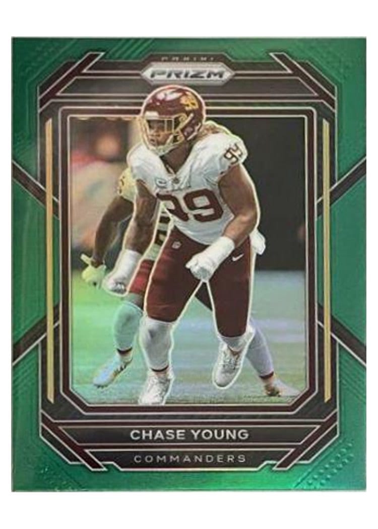 2022 Panini Prizm Base Set Chase Young Green #298 card