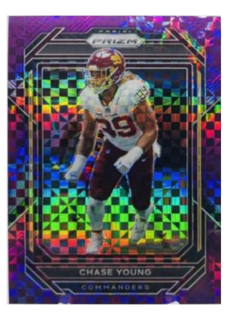 2022 Panini Prizm Base Set Chase Young Purple Power #298 card
