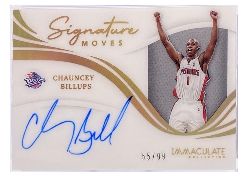 2020-21 Panini Immaculate Collection Immaculate Signature Moves Chauncey Billups #SM-CBL card