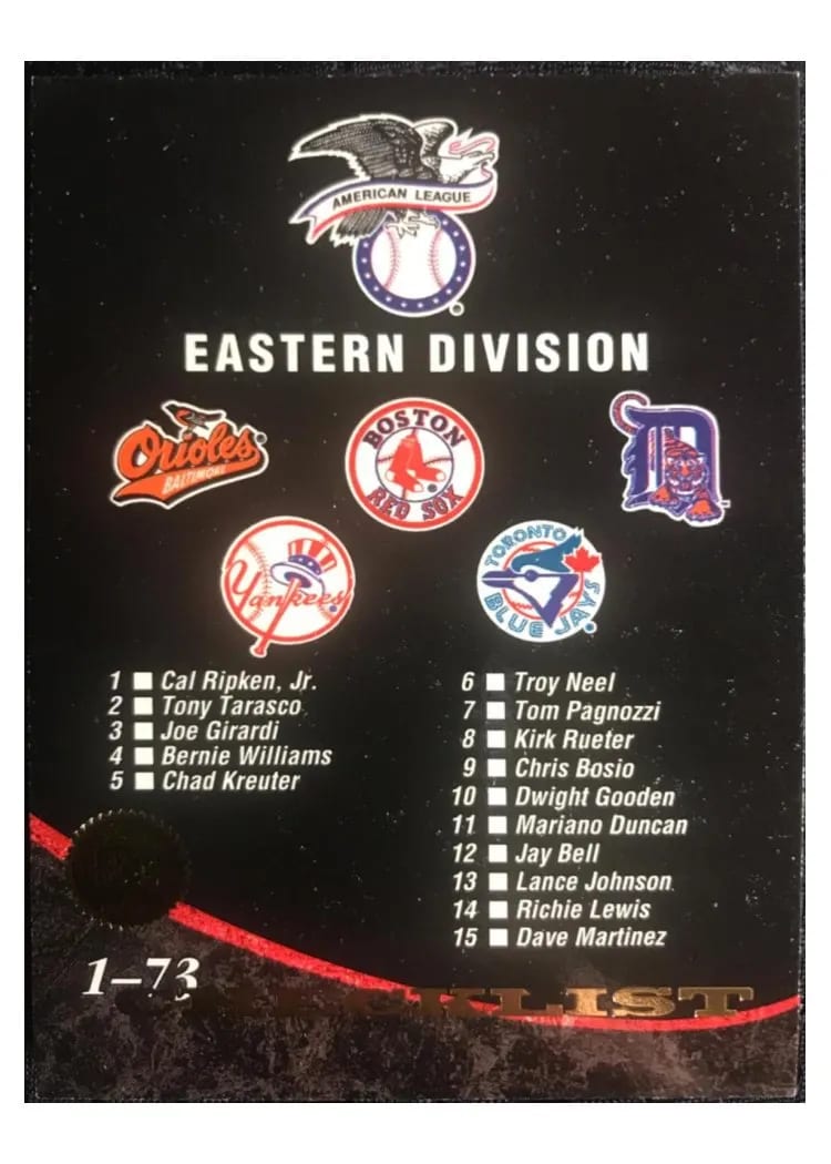 1994 Leaf Checklist #100 card