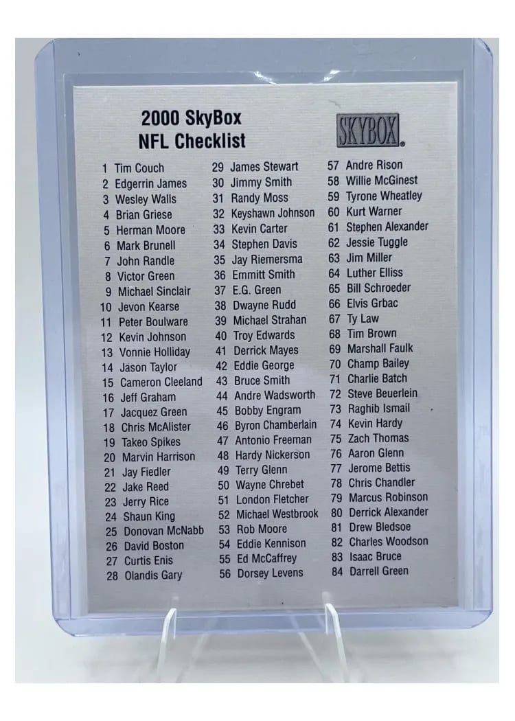 2000 Skybox Checklist #1 card