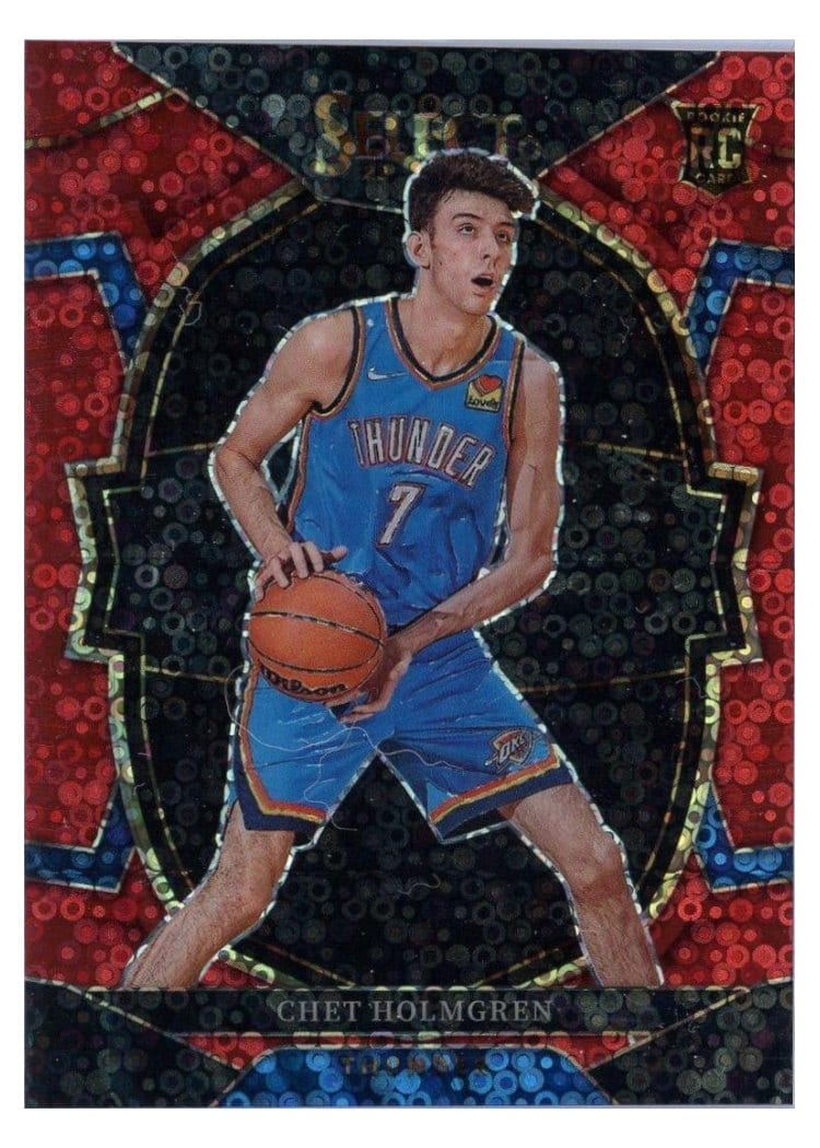 2022 Panini Select Chet Holmgren Red Disco Prizm #83 card