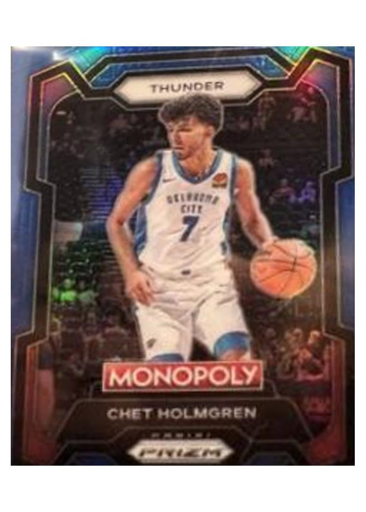 2023-24 Panini Prizm Monopoly Base Set Chet Holmgren Boardwalk Blue #62 card
