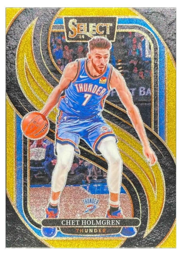 2024-25 Panini Select Base Set Chet Holmgren Gold Glitter Prizm #128 card