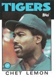 1986 Topps Base Set Chet Lemon #160 card