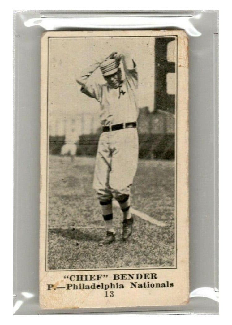 1916 M101 4 Sporting News 'Chief' Bender #13 card