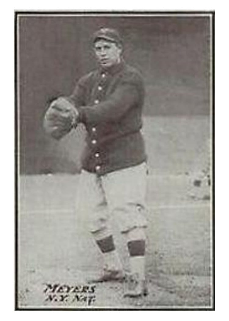 1913 Tom Barker Game Chief Meyers card