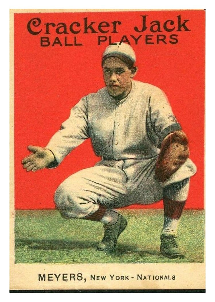 1914 Cracker Jack Chief Meyers #71 card