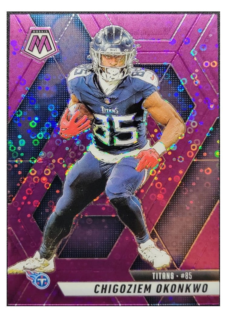 2025 Panini Mosaic Base Set Chigoziem Okonkwo No Huddle Purple #115 card