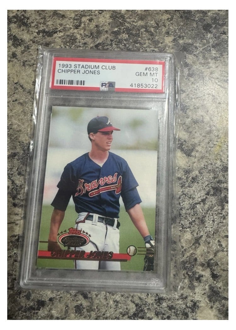 1993 Stadium Club Base Set Chipper Jones #638 card