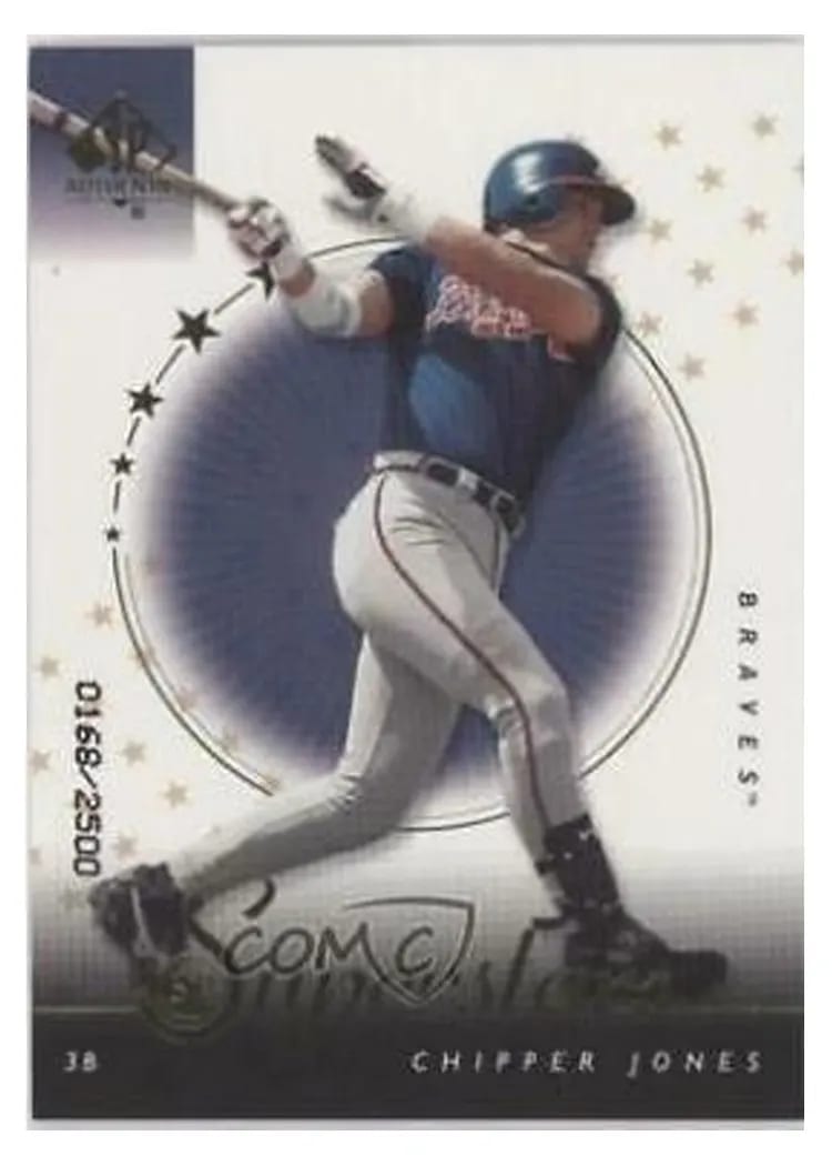 2000 SP Authentic Chipper Jones #93 card
