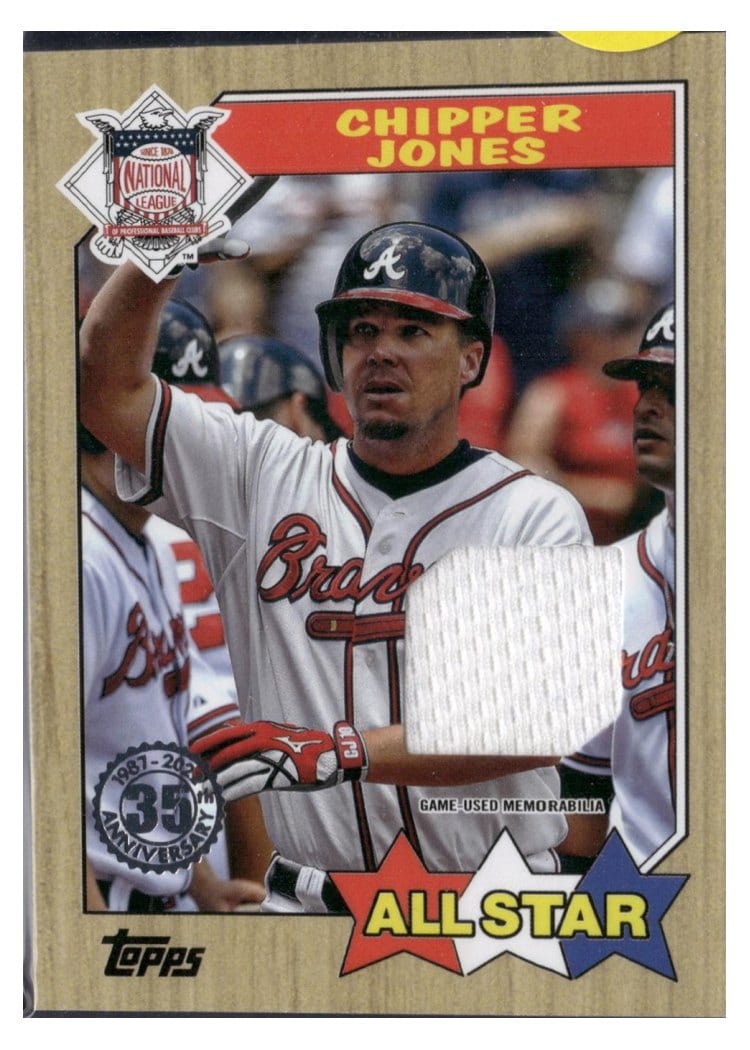 2022 Topps 1987 Topps Baseball All-Star Relics Chipper Jones #87ASR-CJ card