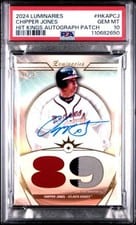 2024 Topps Luminaries Hit Kings Autograph Patch Chipper Jones #HKAP-CJ card